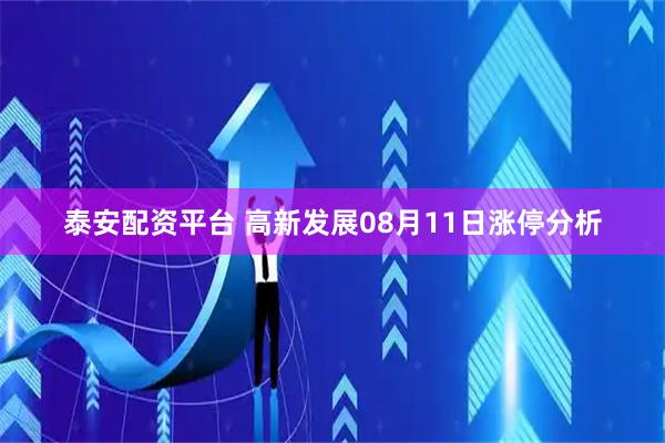 泰安配资平台 高新发展08月11日涨停分析